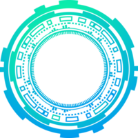 hud futurista elemento. abstrato ótico néon mirar. círculo geométrico forma para virtual interface e jogos. Câmera visor para Franco atirador arma. png