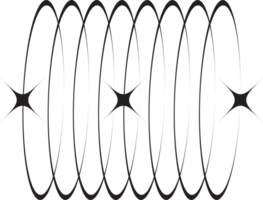 Y2k icon of star shape Shiny glitter element. Abstract retro minimal twinkles with cosmic orbit. Minimal modern futuristic figure png