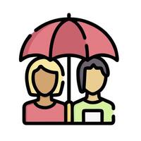 two people under an umbrella icon vector