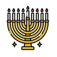 a menorah with candles on it vector