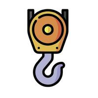 a yellow and orange hook with a hook on it vector