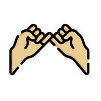 two hands making a fist icon on a white background vector