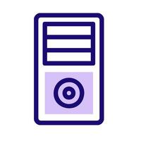 a computer with a blue and white outline vector