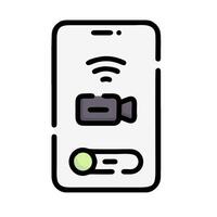 a smartphone with a camera icon on it vector