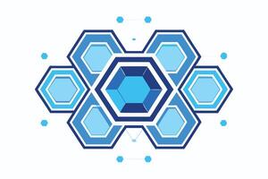 A blue hexagon with a white background vector