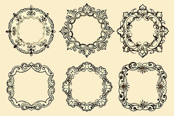 Set of vintage ornate frames