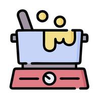 a cooking pot with a spoon and a spoon in it vector