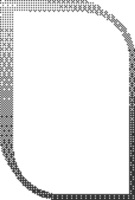 Pixel pattern frame. Bitmap arch window. Noisy arcade game gradient arc. Dotted dither graphic element. Geometric halftone abstract border. png