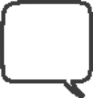 Pixel speech bubble for game design and chart. Retro chat box for dialog comment and messages. Conversation balloon shape. 8 bit cartoon element png