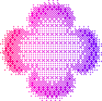 Pixel pattern daisy shape. Textured flower with bitmap Y2k dither gradient. Retro with old computer game graphic effect. Halftone illustration png