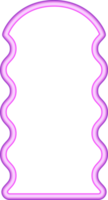Wavy border frame. Squiggle edge rectangle. Neon color scallop shape. Retro groovy aesthetic element. Trendy 90s design for poster and invitation png