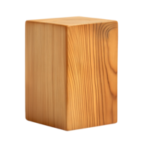 photo of a vertical rectangular wooden podium with smooth natural wood grain texture ideal for home decor or product display featuring sleek minimalist design with warm earthy tones perfect for rustic png