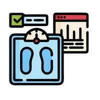 a scale, a paper and a check mark vector