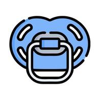 A pacifier with a blue heart on it vector