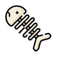 a skeleton fish skeleton icon on a white background vector