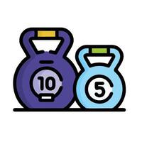two kettlebells with the number 10 on them vector