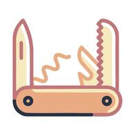 A knife and a multi - tool in a flat design vector