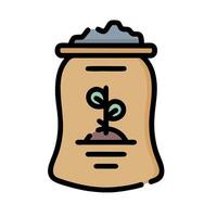 a bag with a plant inside it on a white background vector