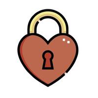 a heart shaped lock icon on a white background vector