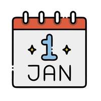 calendar icon of the first day of january vector