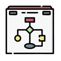 a computer screen with a diagram of a computer vector