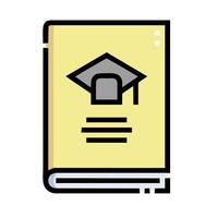 a book with a graduation cap on it vector