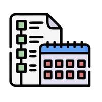 A calendar and a paper document icon vector