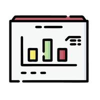 a business report icon with a bar chart vector