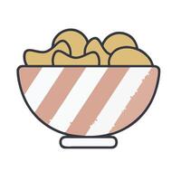 a bowl of chips with a stripe pattern vector