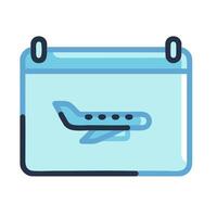 A calendar with an airplane on it vector