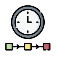 a clock and a series of colored boxes vector