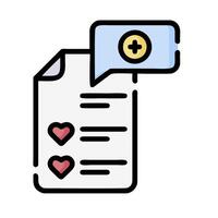 A paper with a check mark and a heart vector