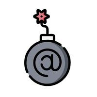 An email bomb with a star on top vector