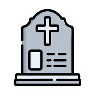 A grave marker with a cross on top vector