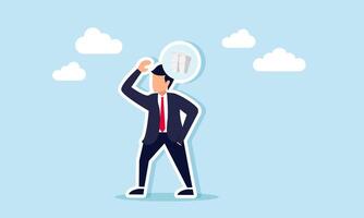 A businessman thinking about a pile of papers, illustration of confusion over how to handle an overwhelming and heavy workload vector