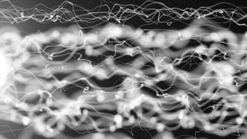 White and Black color abstract design complex pattern strings flowing modern background video
