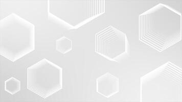 White and Black color simple and classy slowly moving 3d hexagonal shapes minimal geometrical background for presentation video