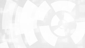 White and Black circular pattern futuristic abstract design with glowing particles modern technology loop able background video