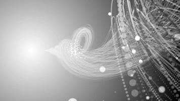 White and Black color 3d rotating shape complex pattern abstract design geometrical modern background video