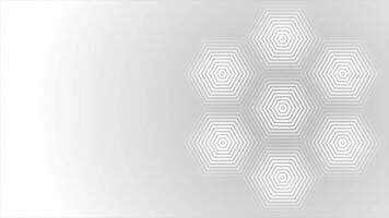 White and Black color simple and classy slowly moving hexagonal shapes minimal geometrical background for presentation video