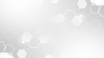 White and Black color simple and classy slowly moving hexagonal shapes minimal geometrical background for presentation video