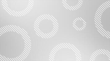 White color complex and elegant multiple circle design with diagonal lines loop able geometrical background video