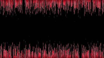 Red color flowing shiny fluid particles frame on black background video