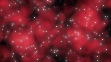 Red color glowing flickering star cloud textured abstract design loop able particles background video