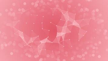 red color modern plexus dots and lines abstract design with bokeh particles futuristic background video