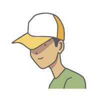 A man wearing a baseball cap vector