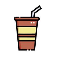 a drink with a straw and a straw in it vector