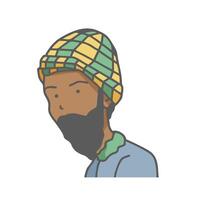A cartoon man with a beard and hat vector