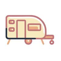An icon of a camper trailer on a white background vector