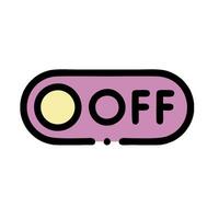 A pink button with the word off on it vector